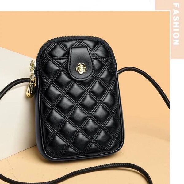 スマホショルダー ショルダーバッグ キルティング 高見え かわいい ポシェット カメリア 花 黒 財布 小物 高見え ポーチ