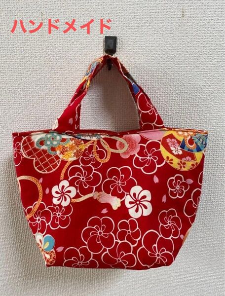 ハンドメイド 和風ふかふかトートバック 和雑貨 日本土産 お弁当バック