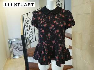 1.5万 新品 JILLSTUART（ジルスチュアート）★黒×赤×花柄　半袖ブラウス　シャツ　Ｓ　オーバーブラウス