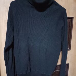 MR.OLIVE タートルネック コットンワッフルニット M 黒