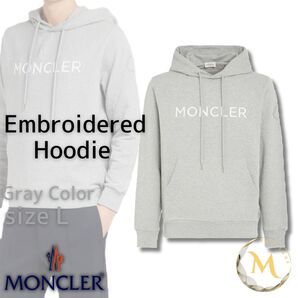 定価10万円!!☆新品未使用タグ付き・本物保証☆MONCLER ドローストリング パーカー Lサイズ グレー色 メンズ人気モデル