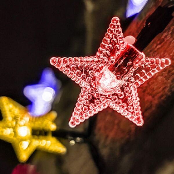【新品】ライト イルミネーション LED クリスマス ソーラー充電式 星型