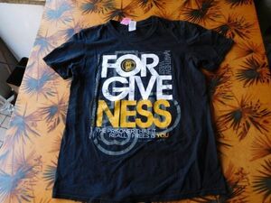 T-shits Tシャツ Rno80 GILDAN M/M/M FOR GIVENESS MATTEW WEST黒　THE PRISONER THAT IT REALLY FREES米軍基地上着 古着　used AIRFORCE