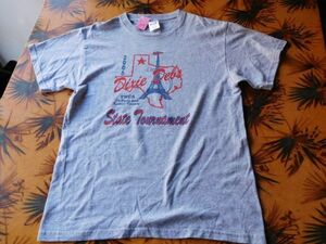 T-shits Tシャツ Rno77 FRUIT LOOM BEST M/M/M2005 DIXIE DEBS YWCA PARIS STATE TOURNAMENT グレー 米軍基地上着 古着　used AIRFORCE