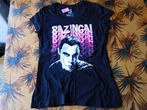 T-shits Tシャツ Rno170 BIG BANG THEORY 黒　BAZINGAI RIPPLE JUNCTION米軍基地上着 古着　used AIRFORCE