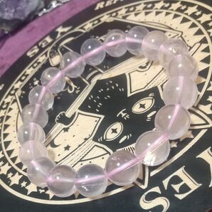 恋愛パワーストーンブレススターローズクォーツ大玉13mm位