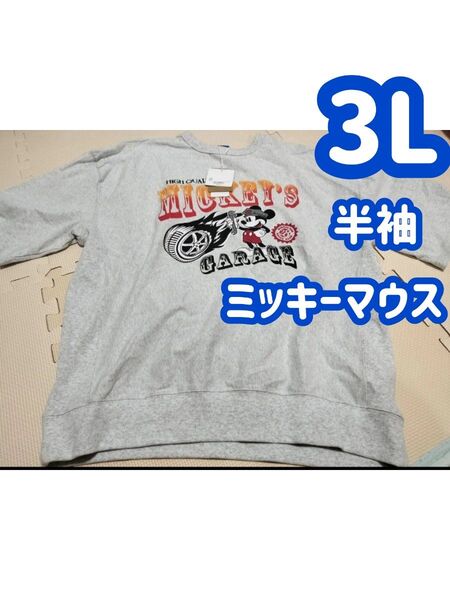 【半袖 3L】カットソー ミッキーマウス Tシャツ パーク ディズニー アメカジ 大きいサイズ ビックサイズ メンズ ミッキー