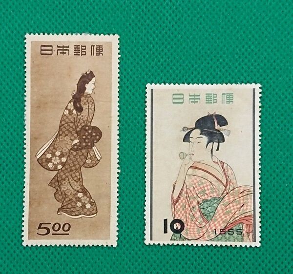 激安!収集品整理のため格安出品/見返り美人(糊落品)/ビードロを吹く娘(シミ有/糊艶良好)/カタログ価格16,500円/№41