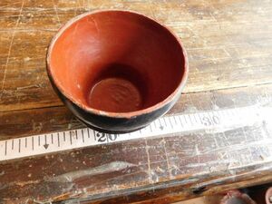 .. lacquer ware small cup no.6 plate bowl pot 10x7cm old thing Rucker ba gun Myanma Bill ma industrial arts Ran Thai 