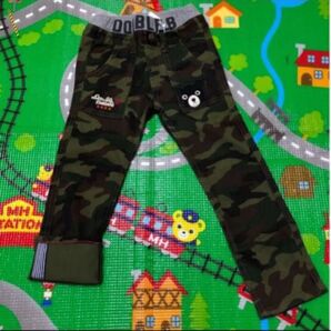 【未使用】110 ミキハウス ダブルB カモフラパンツ 迷彩 ジーンズ
