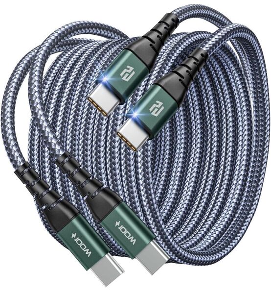 【新品未使用】充電ケーブル 100W-240W/5A 高速充電 USB-C & USB-C PD3.0対応 断線防止【2m×2本】