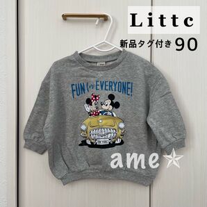 新品 ◎ Disney LITTC ミッキー ミニー トレーナー レトロミッキー 車