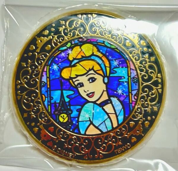 ディズニー シンデレラ 缶バッジ 金バッチ 24金 新品 未開封