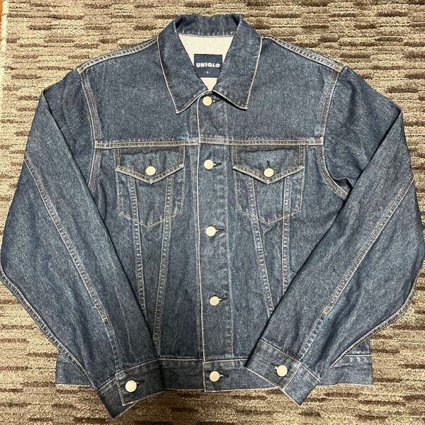 90sオールドユニクロ デニムジャケット 3rdタイプ OLD UNIQLO sizeL 廃盤希少美品 !!紺タグ