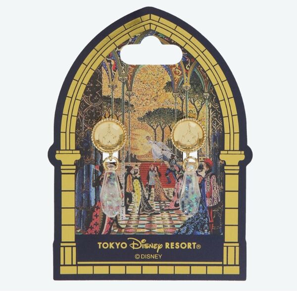 ディズニー イヤリング シンデレラ 壁画 新品 ピアス アクセサリー シンデレラ城 プリンセス アクセサリー ディズニーランド
