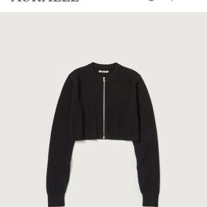 オーラリーSUPER FINE WOOL RIB KNIT ZIP SHORT CARDIGAN