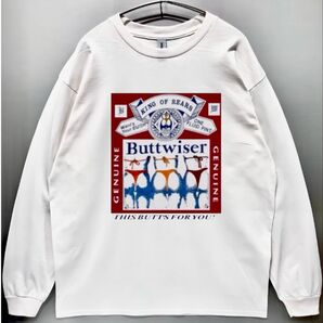 男女兼用 BUDWEISER バドワイザービールロン T 長袖Tシャツ レトロ