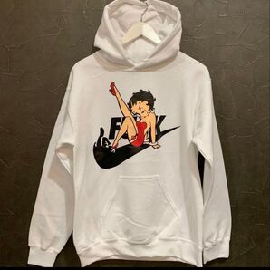 男女兼用 少数入荷 FUCK ベティちゃんパーカー/白