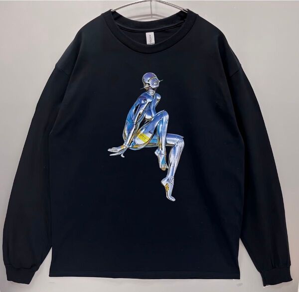 男女兼用 空山基 長袖Tシャツ ロンT ロボットレディ エアロスミス/黒