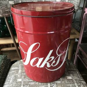 高級デパート！60’s～70’s アメリカアンティーク SAKS FIFTH AVENUE 缶インテリア/北欧ヴィンテージ古着ヨーロッパフランス50’sイギリス