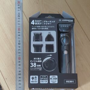 日本メーカー LOZENSTAR 4in1 グルーミングトリマー/GTR-428 ヘアカッター 髭剃り MicroUSB充電