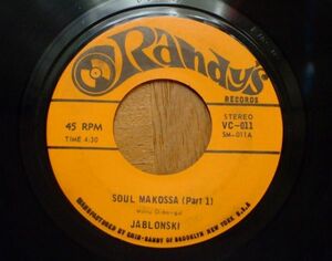 Funk / Rare Groove 45 ★★ JABLONSKI - SOUL MAKOSSA（RANDY'S）★★ ファンク / レアグルーヴ 7” シングル盤