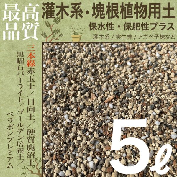 【三本線赤玉土使用】灌木系・塊根植物 コーデックス 用土 5㍑【実生株等にも】