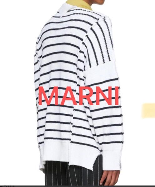 MARNI マルニ ダメージタートルネックボーダーニット 50