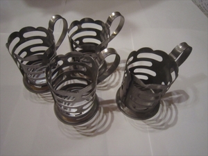 昭和　レア　昭和レトロ　金属製　グラス　４つセット
