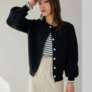 edit sheen ニットカーディガン 長袖 黒