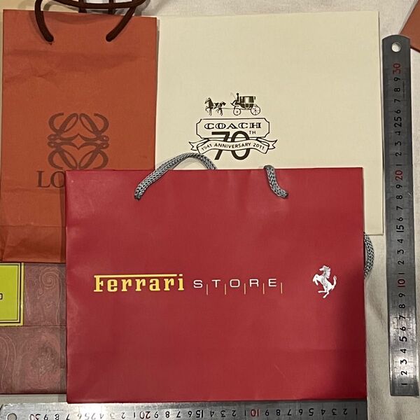 フェラーリ、ロエベ、ディオール、foxyなど、ハイブランドの紙袋