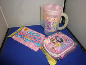 b* unused * Oshare Majo Rav and Berry lunch box . Cross .s.-to Precure leisure glass 4P set 