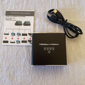 1000Mbps RJ45 ネットワーク 分配器 1x4 ギガビット