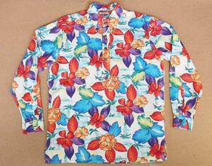USL46 Islay ndohempM Hawaii made ISLAND HEMP flower cocos nucifera long sleeve shirt 