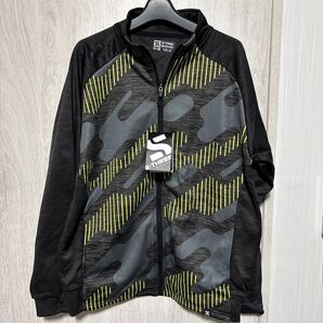 G-THREE 軽量フリースジャケット ブラック/グレー/イエロー LL 新品 ブラック フルジップ