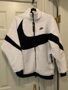 Lサイズ NIKE BIG SWOOSH BOA JACKET AS NSW VW SWSH FULL ZIP JKT ナイキ ボア リバーシブル ジャケット ホワイト 白 L 新品