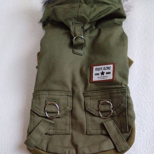 ペット 犬服モッズコート風 Мサイズ