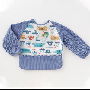 ニシキ 長袖食事用エプロン のりもの柄 お食事エプロン おりこうエプロン