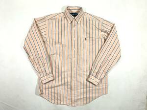 古着 18402 15 1/2サイズ polo ポロ ラルフ ローレン 長袖 ストライプ シャツ ビンテージ オリジナル vintage 60 70 80 90 USA 