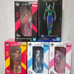 【未開封】一番くじフィギュア/初号機、アスカ×2、綾波レイ、マリ