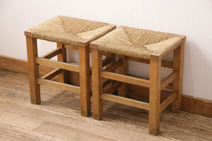 R-048717 Vintage Matsumoto .. furniture lasi bearing surface . stylish! element .. tree .. taste .. deep stool 2 legs set ( chair, chair )(R-048717)