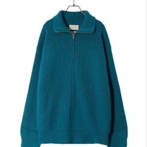 3/4 FRONT ZIP HIGHNECK RIB SWEATER