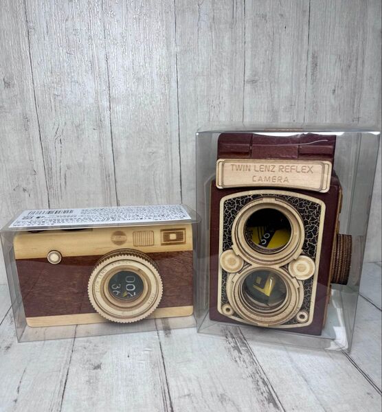 KALDI ブラウン色 木製カメラ 一眼レフ セット