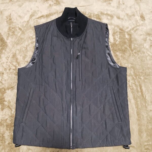 DAKS ダックス キルティングベスト ダークグレー 黒系 Lサイズ