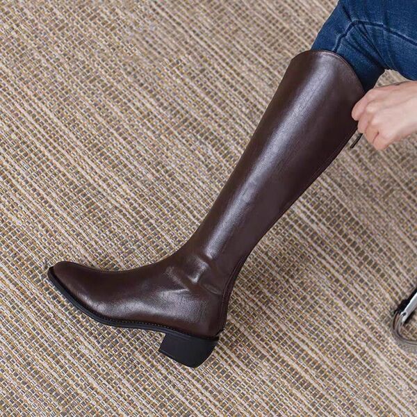今年のおすすめ ブーツ サイズ 22、5cm 茶色色 ロングブーツ ブラウン