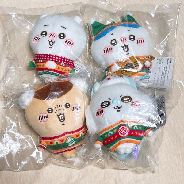 ちいかわ エニマイくじ D賞 ぬいぐるみキーホルダー ちいかわ ハチワレ くりまんじゅう モモンガ 4点セット