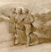 1803年 クロードロラン「真実の書」メゾチント No.27 Christ and his Disciples going to Emmaus_画像3