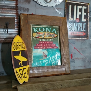 Art hand Auction アメリカン ハワイアン Style/KONA SURF SHOP/サインボード (おまけ付き)#店舗什器#ウォールデコ, ハンドメイド作品, インテリア, 雑貨, その他
