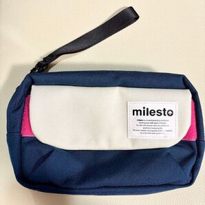 【新品】ミレスト MILESTO ポーチ バッグインバッグ ネイビーピンク