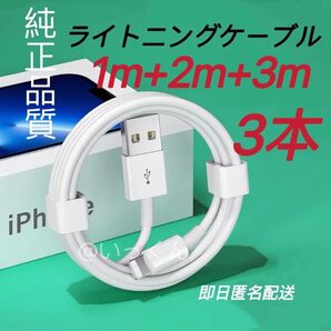 純正品質 iPhone ライトニングケーブル 3本 1m 2m 3m USB 充電器